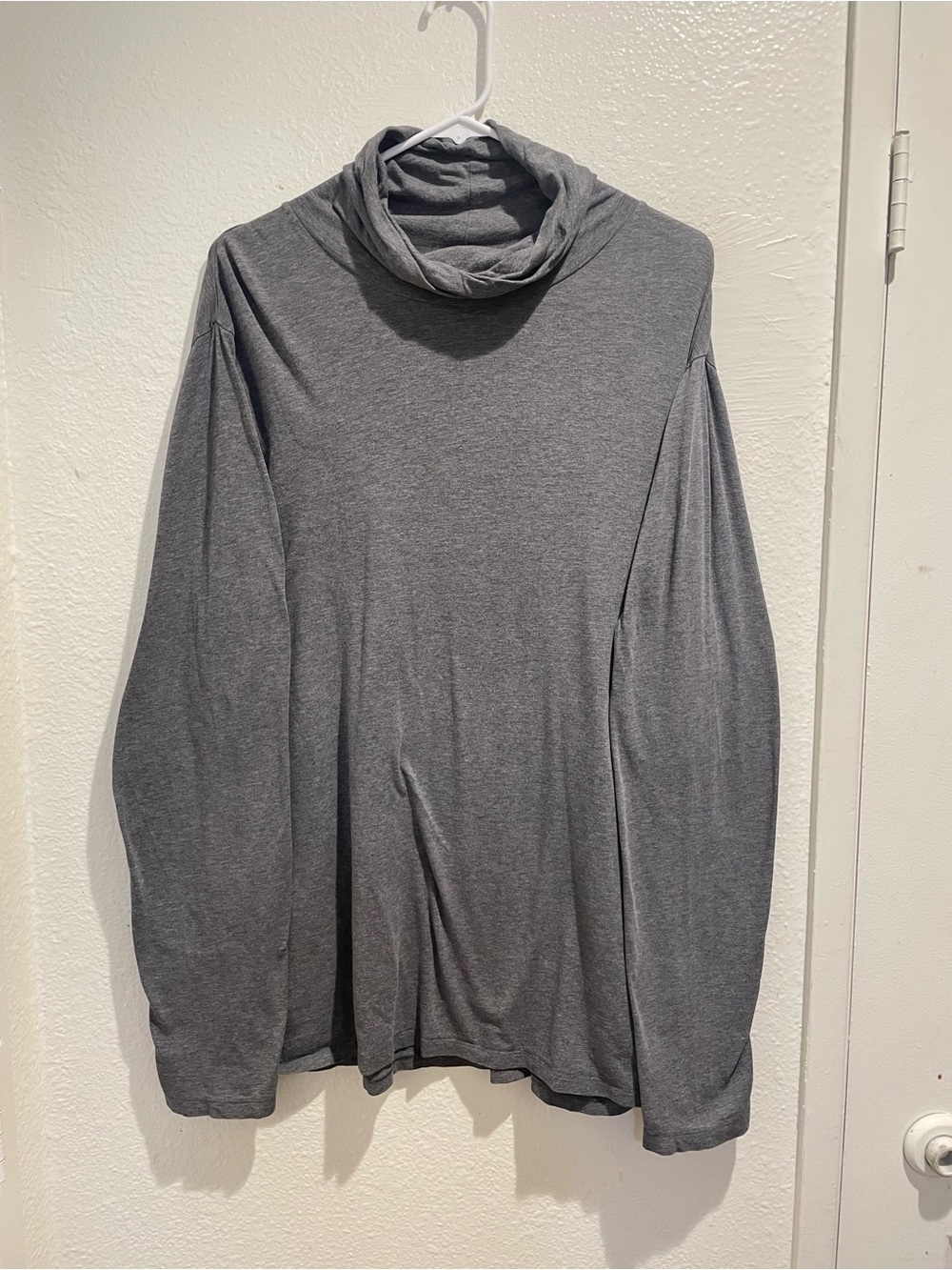 🍁 Lands' End Shaped 2X Gray Cowl Neck Cozy Long Sleeve Top 🩶